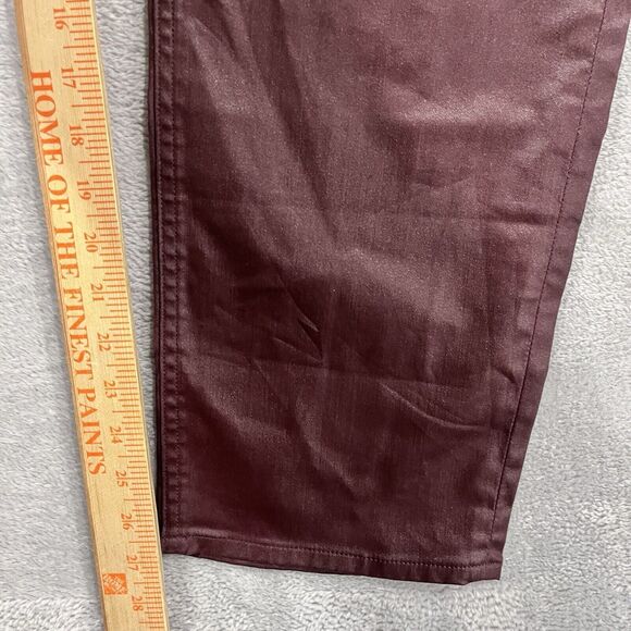 Gap  Vintage Slim Mid Rise Pants‎ 35/ 20R Red Coated Faux Leather Women's - Picture 6 of 9
